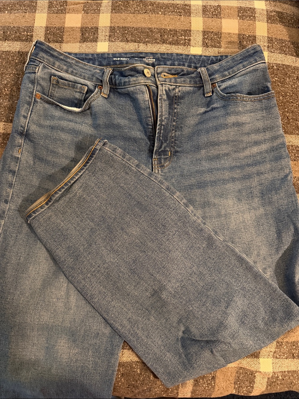 Old Navy Medium Blue Straight-Leg Jeans